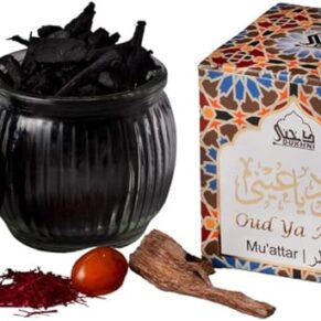 Green Velly Dukhni Oud Ya Aini Muattar Bakhoor – Premium Arabic Incense 40g Jar of Deep Amber Oud & Aromatic Wood Chips Handcrafted for Meditation, Prayer & Relaxation